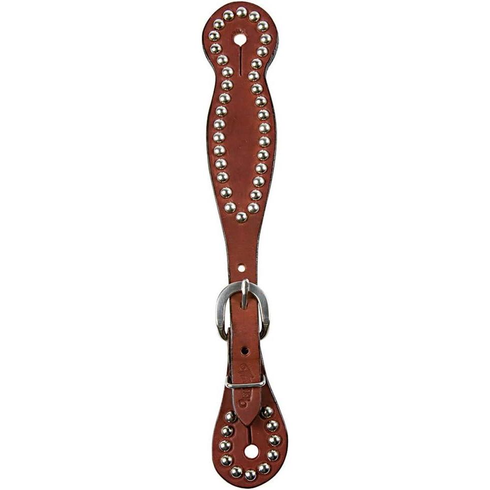 imageWeaver Leather Womens Bridle Leather Spur Straps with Spots Chestnut
