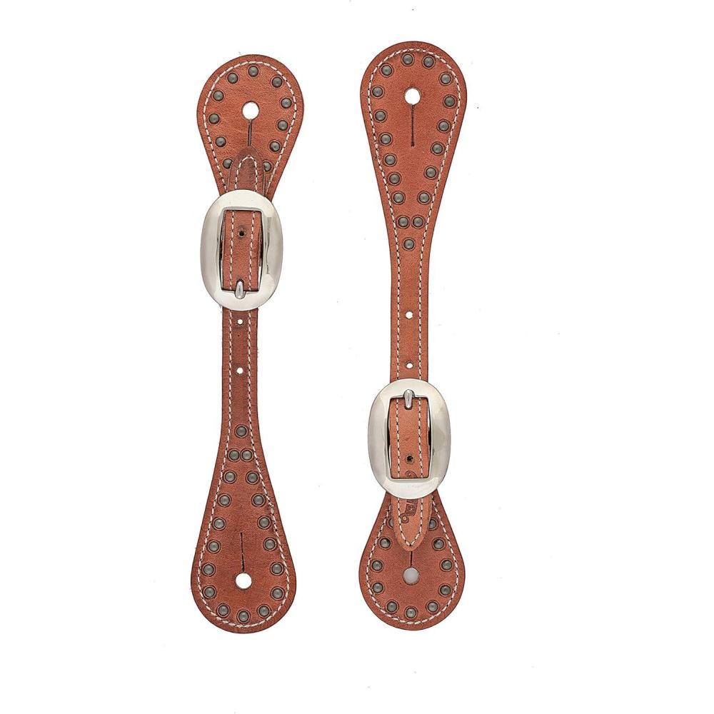 imageWeaver Leather Youth Spur StrapsHermann Oak With Pewter Spots