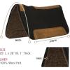 Weaver Equine 25″ x 26 Pony Contoured Pure Wool Felt Horse Saddle Pad, Shock Absorbing Western Saddle Pad for Comfort Protection, ‎Black/Natural(Black/Natural)