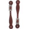 Weaver Leather Basketweave Spur Straps with Spots(Chestnut)
