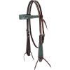 Carved Turquoise Flower Brow Band Headstall