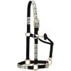 Nylon Horse Halter, Comfort Double-Ply Webbing, Basic Non Adjustable Halters for Horses, Equine Tack,Average Size, Black(Cactus)