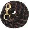Weaver Equine 25′ Cotton Lead Ropes for Horses Line with Brass Snap, Buckle, Soft, Comfortable Horse Lead Ropes for Training and Lunging(Black/Chocolate)