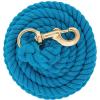 Weaver Equine 25′ Cotton Lead Ropes for Horses Line with Brass Snap, Buckle, Soft, Comfortable Horse Lead Ropes for Training and Lunging(Hurricane Blue)