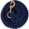 Weaver Equine 25′ Cotton Lead Ropes for Horses Line with Brass Snap, Buckle, Soft, Comfortable Horse Lead Ropes for Training and Lunging(Navy)