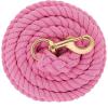 Weaver Equine 25′ Cotton Lead Ropes for Horses Line with Brass Snap, Buckle, Soft, Comfortable Horse Lead Ropes for Training and Lunging(Pink/Blue)