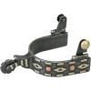 Weaver Leather Men’s Spur with German Silver Aztec Trim and Copper Dots, Raw Steel