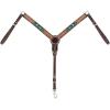 Weaver Leather Turquoise Diamond Beaded Horse Headstall, Leather Headstalls for Horses for Trail Riding, Durable Equine Supplies, Dark Oil(Pony Straight Breast Collar)
