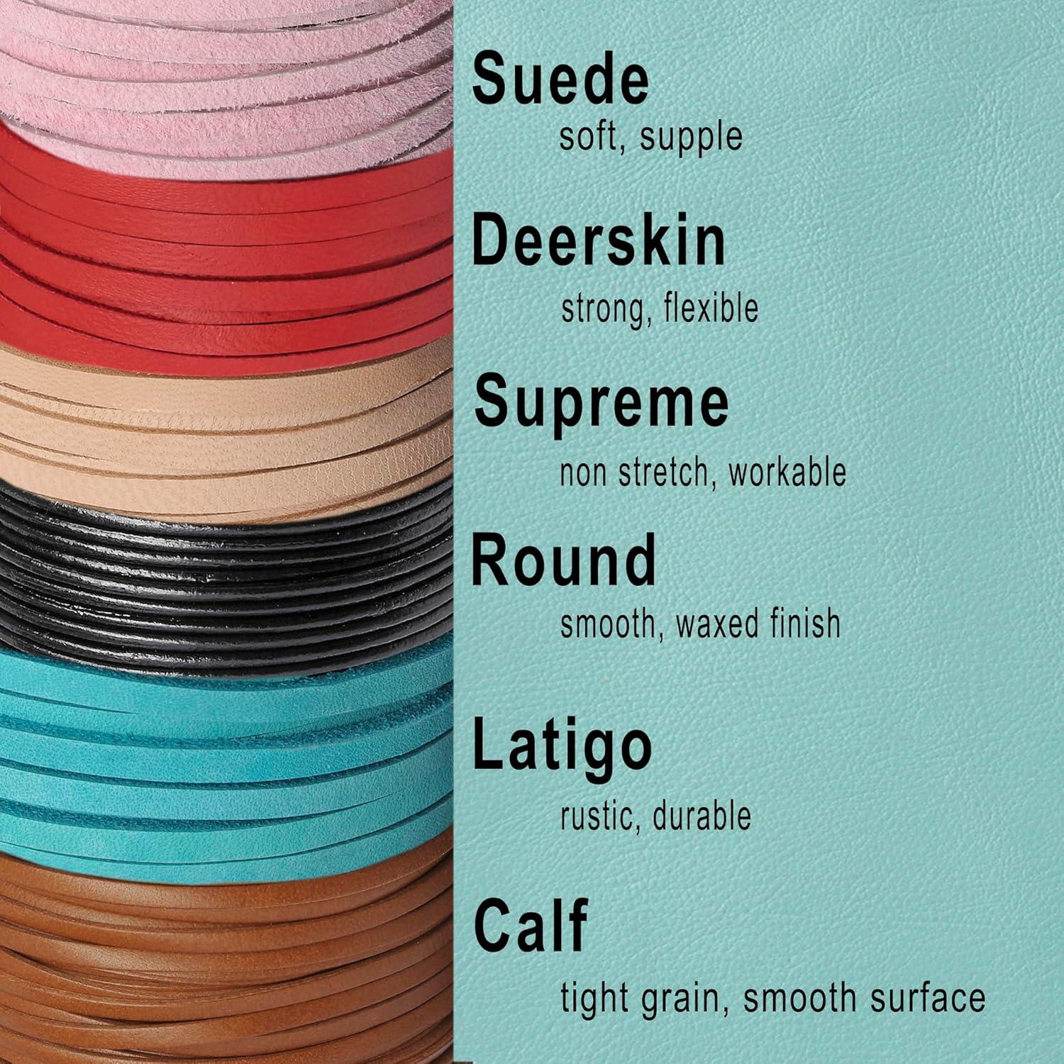 imageSilver Creek Leather Co Realeather SOS252011 Suede Leather Lace for Crafts and Jewelry Making 0125quot x 25 Turquoise 1SpoolChocolate