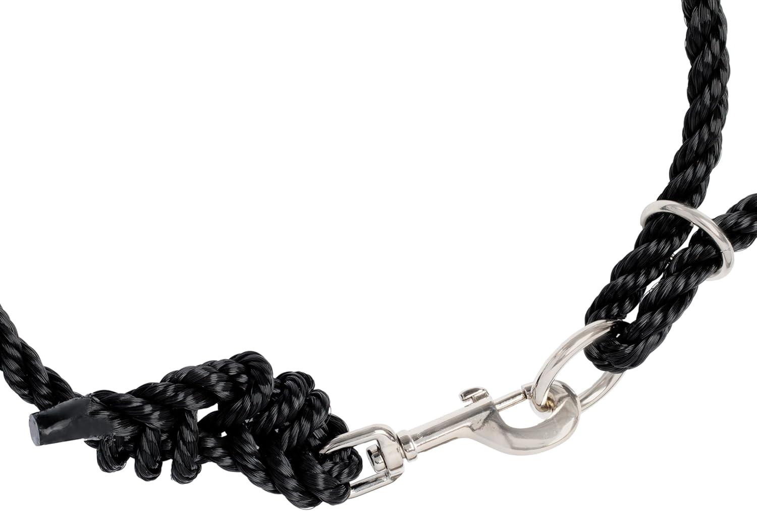 imageWeaver Livestock Adjustable Poly Neck Rope Cattle Halter Modern Style Tying Cow Calf Halter Livestock Handling Equipment for Showing Black