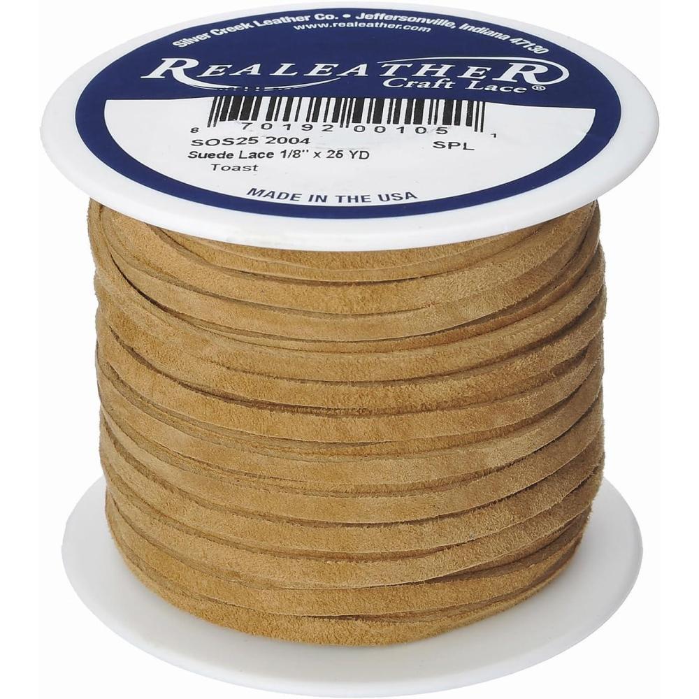 imageSilver Creek Leather Co Realeather SOS252011 Suede Leather Lace for Crafts and Jewelry Making 0125quot x 25 Turquoise 1SpoolToast