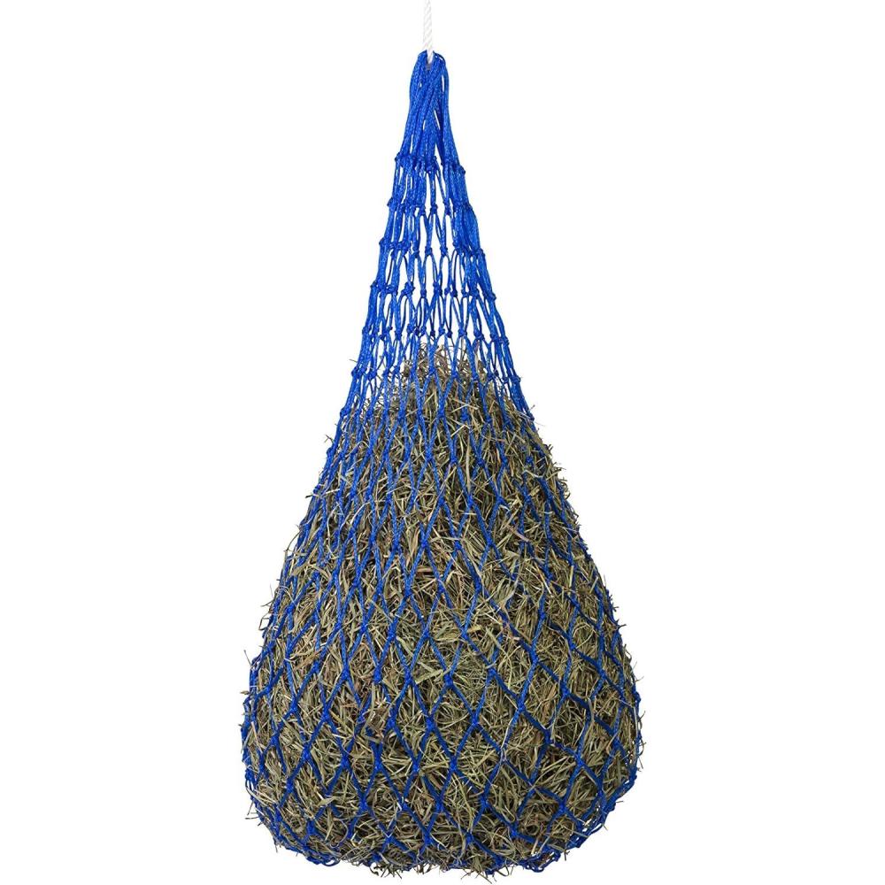 imageWeaver Equine Slow Feed Hay Net 36 Small Hole Synthetic Rope Horse Hay Feeder for Slower Feeding Ideal Horse Hay Net for Horse or Goat ShowsBlue