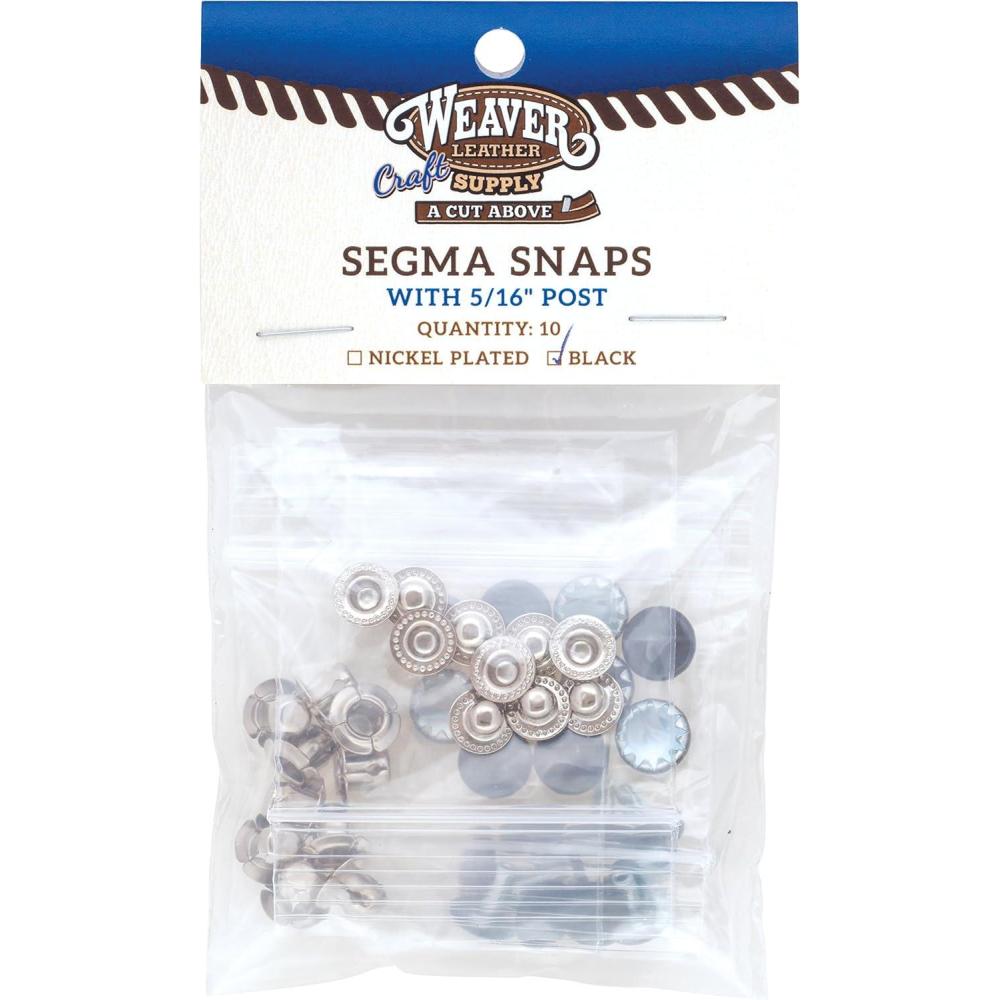 imageWeaver Leather 2205 Segma Snaps Saddle Accessories 10 Pack Black