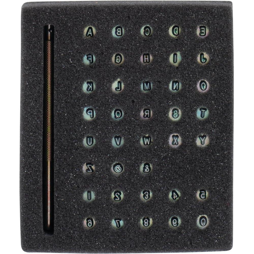 imageWeaver Leather AlphabetNumber Stamping Set Siver 18quot