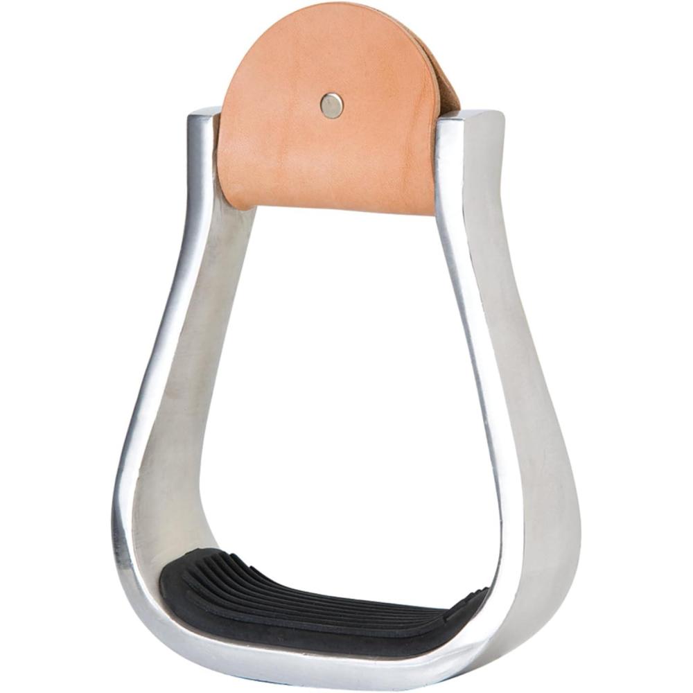 imageWeaver Leather Aluminum Stirrups Barrel 5 Width 3 Neck