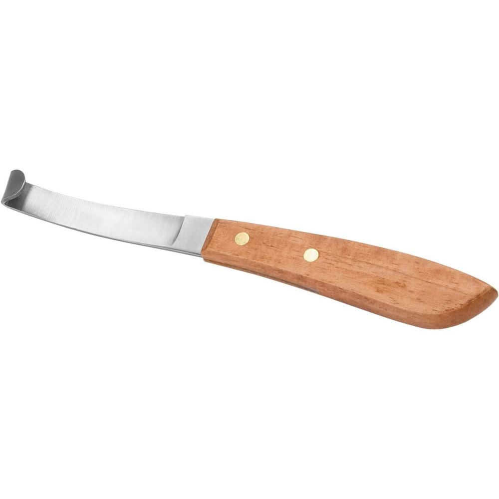 imageWeaver Leather LeftHanded Hoof Knife with Wooden Handle Brown 8