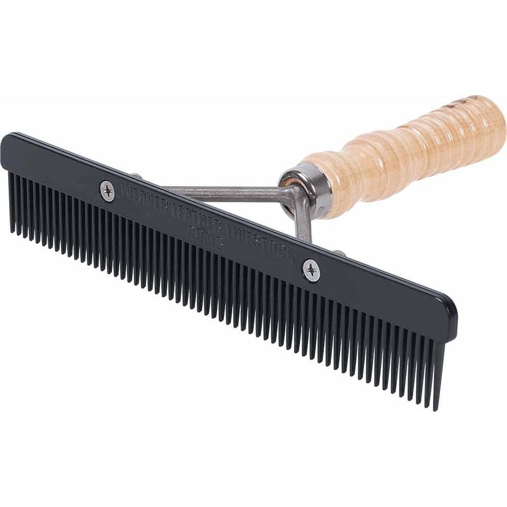 imageWeaver Leather Livestock Show Comb with Wood Handle and Replaceable Black Plastic Blade 696050