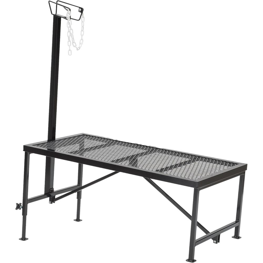 imageWeaver Leather Livestock Steel Trim Stand Adjustable and Durable Trimming Stand for Sheep Goats and Other Livestock Wire Headpiece Holds Animals in Place During Grooming Black 1 Ct Pack of 1Trim Stand