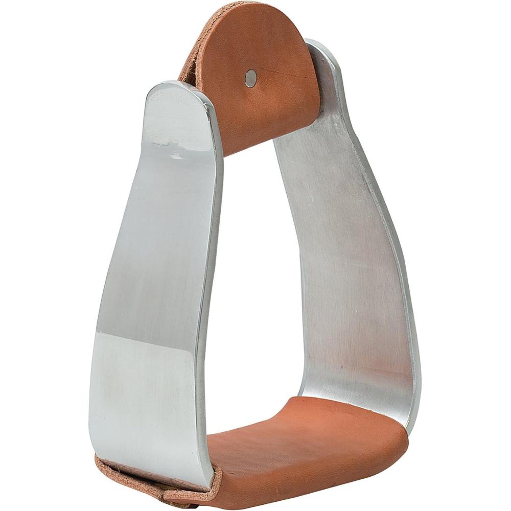 imageWeaver Leather Sloped Aluminum Stirrups with Leather Brown