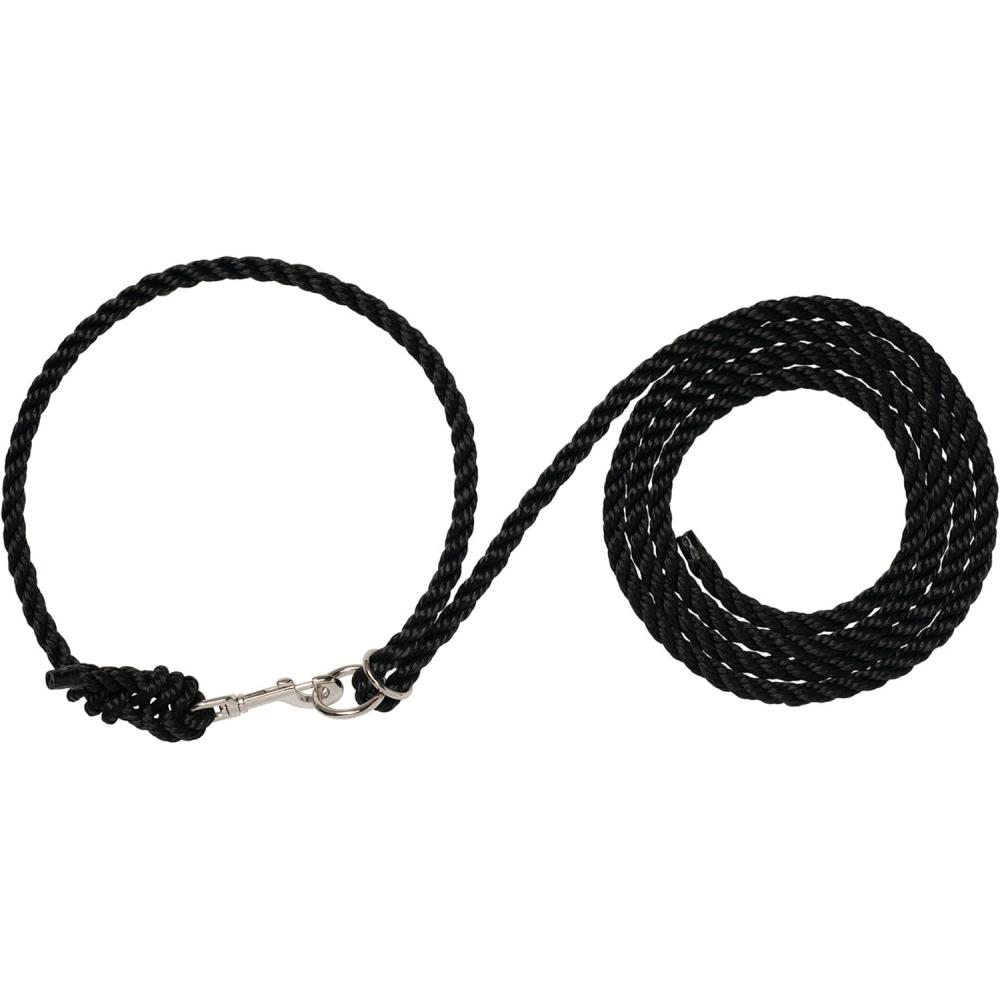 imageWeaver Livestock Adjustable Poly Neck Rope Cattle Halter Modern Style Tying Cow Calf Halter Livestock Handling Equipment for Showing Black