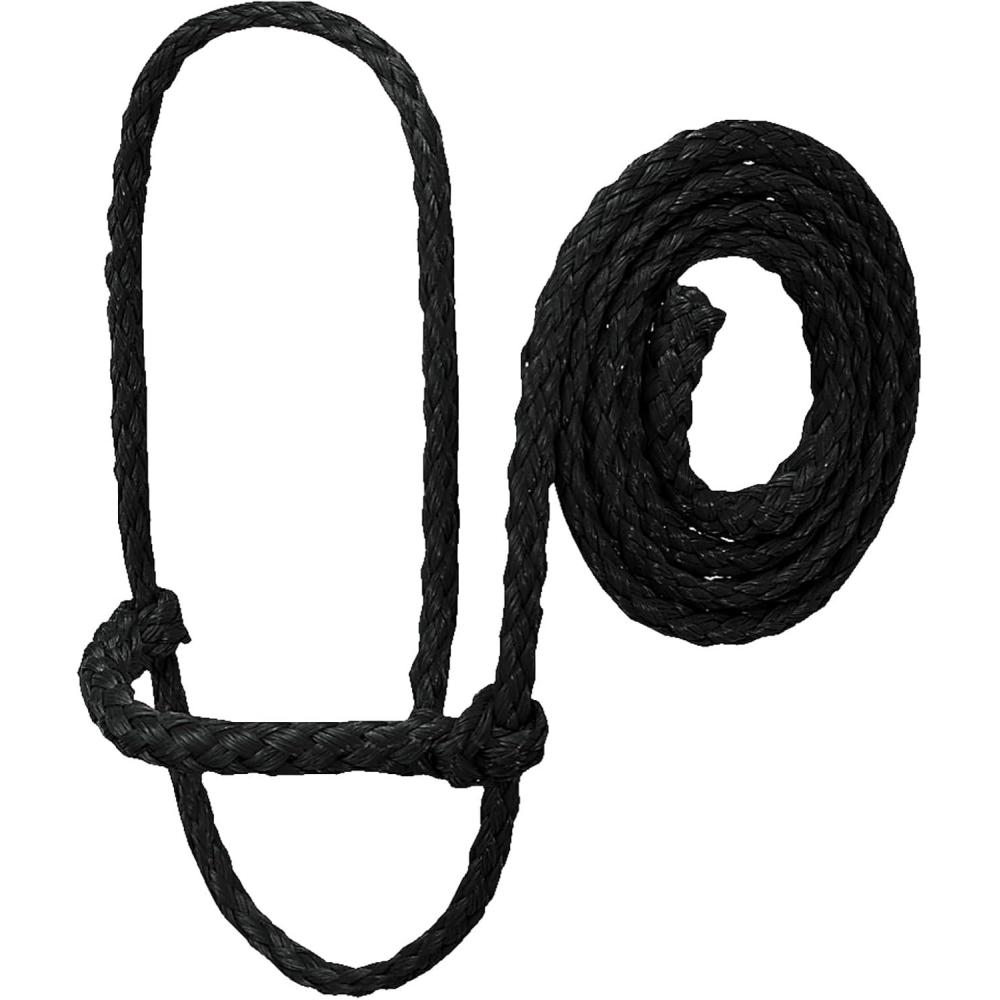imageWeaver Livestock Poly Rope Sheep Halter Modern Style Braid Sheep and Goat Rope Halter Adjustable Lamb Halter Lead Livestock Sheep Showing SuppliesBlack