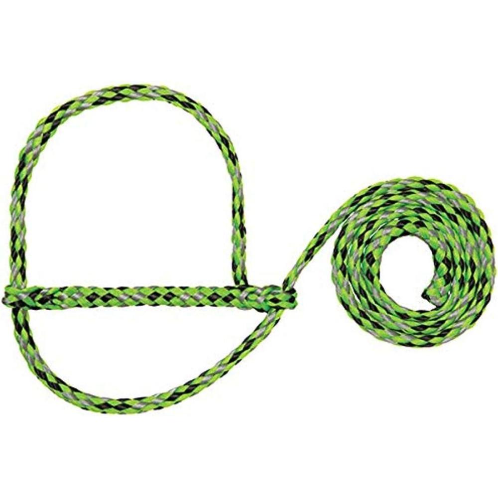 imageWeaver Livestock Poly Rope Sheep Halter Modern Style Braid Sheep and Goat Rope Halter Adjustable Lamb Halter Lead Livestock Sheep Showing SuppliesLimeBlackGray