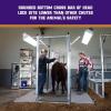 Heavy-Duty Livestock Blocking Cattle Chute with Head Lock, Collapsible, Powder-Coated Frame, Spring-Loaded Rod for Secure Transport & Safe Animal Handling