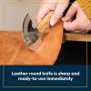 Weaver Leather Supply Master Tool Round Knife, 4-7⁄8”, Hand-Forged Leather Cutting Tool with White Oak Handle, Head Knife for Strips, Skiving, and More