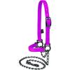 Weaver Leather Livestock Nylon Adjustable Sheep Halter with Chain Lead , Black(Hot Pink)
