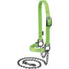Weaver Leather Livestock Nylon Adjustable Sheep Halter with Chain Lead , Black(Lime Zest)