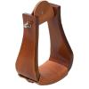 Weaver Leather Sloped Wooden Roper Stirrups with Leather Brown