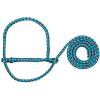 Weaver Livestock Poly Rope Sheep Halter, Modern Style Braid Sheep and Goat Rope Halter, Adjustable Lamb Halter Lead, Livestock Sheep Showing Supplies(Blue/Mint/Gray)
