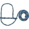 Weaver Livestock Poly Rope Sheep Halter, Modern Style Braid Sheep and Goat Rope Halter, Adjustable Lamb Halter Lead, Livestock Sheep Showing Supplies(Dark Blue/Black/Gray)