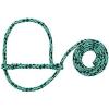 Weaver Livestock Poly Rope Sheep Halter, Modern Style Braid Sheep and Goat Rope Halter, Adjustable Lamb Halter Lead, Livestock Sheep Showing Supplies(Mint/Black/Gray)