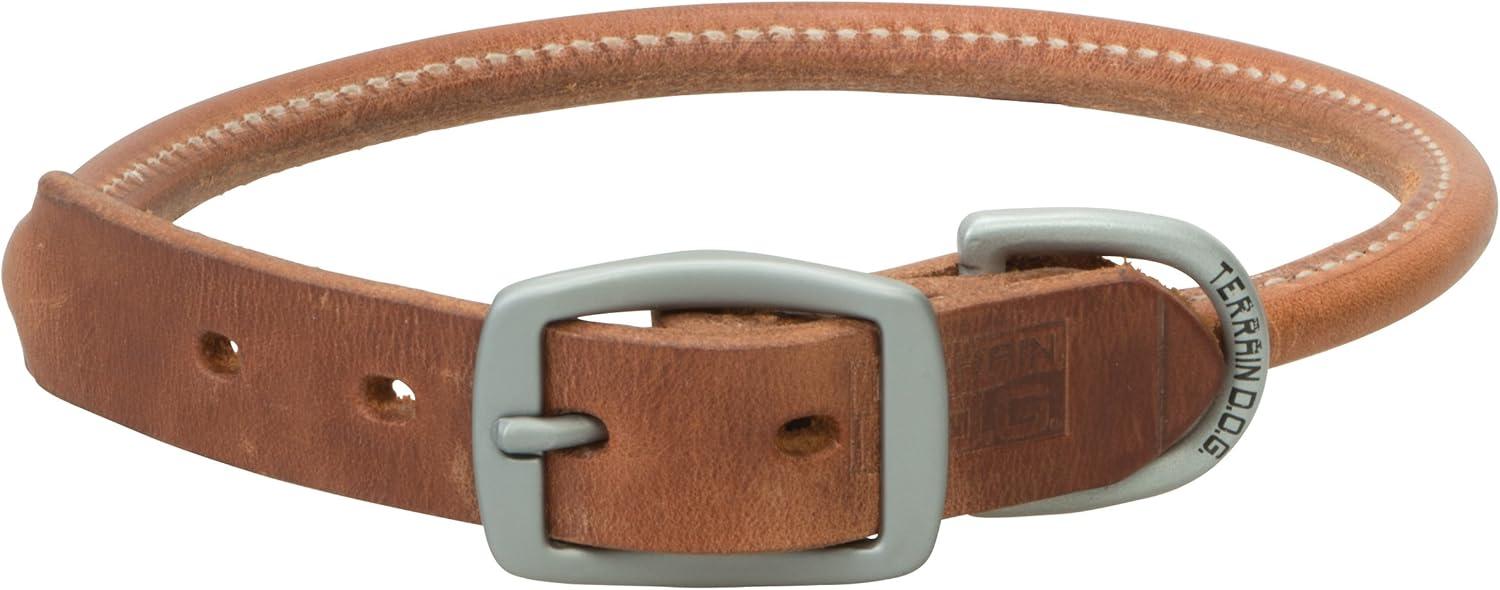 imageTerrain DOG Harness Leather Rolled Dog CollarRusset