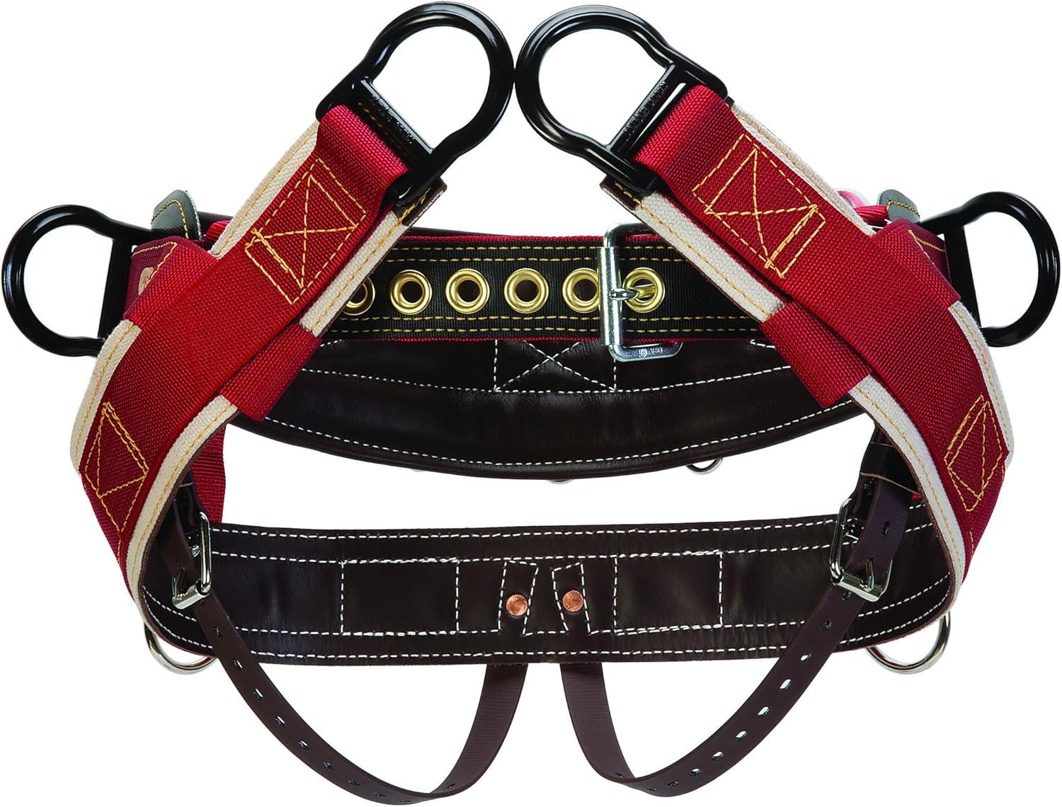 imageWeaver Leather WLC 315 Saddle with 1quot Heavy Duty Coated Webbing Leg StrapsBrownRed