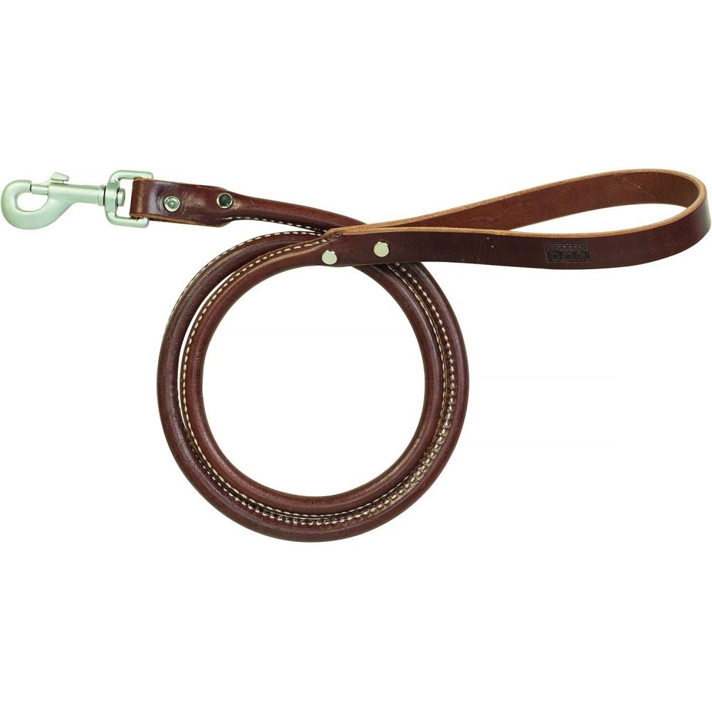 imageTerrain DOG Bridle Leather Rolled Dog Leash Brown Bridle Leather 34quot x 4Brown Bridle Leather