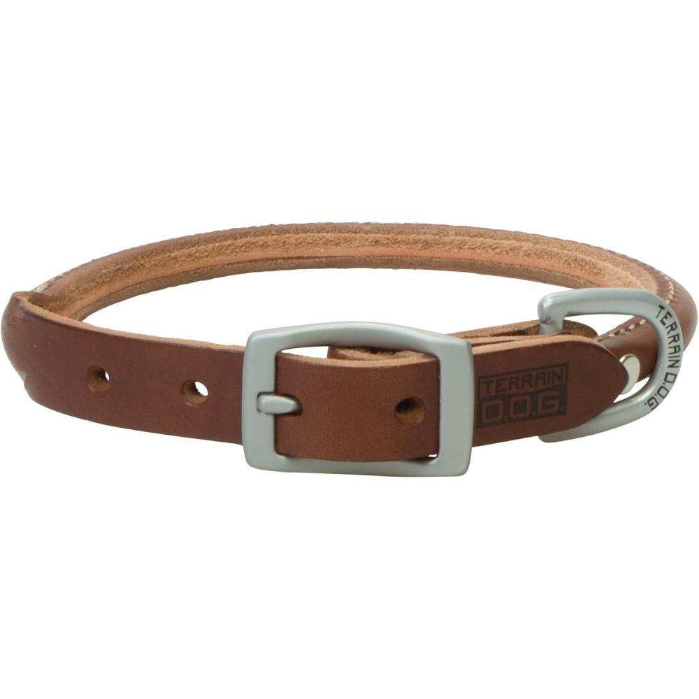 imageTerrain DOG Harness Leather Rolled Dog CollarBrown
