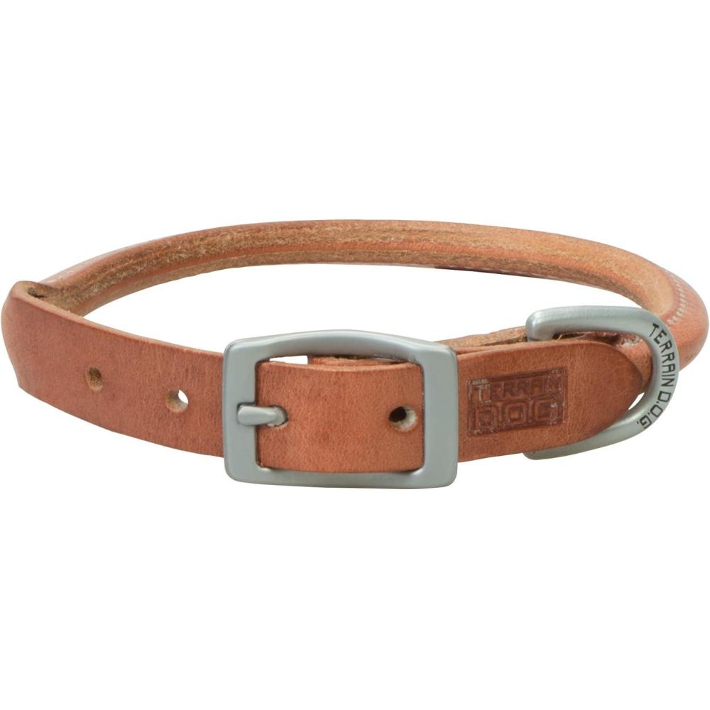 imageTerrain DOG Harness Leather Rolled Dog CollarRusset