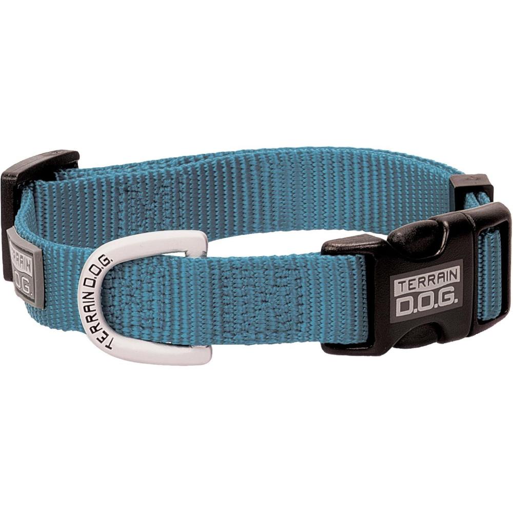 imageTerrain DOG Nylon Adjustable SnapNGo Dog Collar 34quot x 13quot19quotMediumBlue Heaven