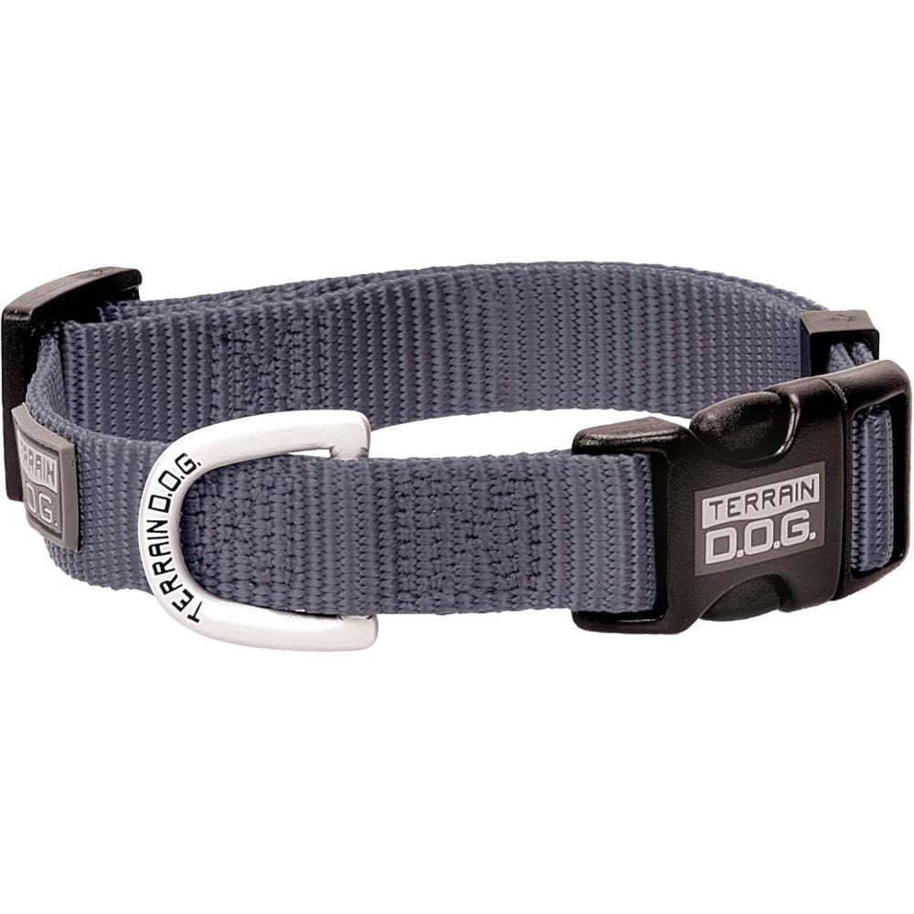 imageTerrain DOG Nylon Adjustable SnapNGo Dog Collar 34quot x 13quot19quotMediumDark Gray