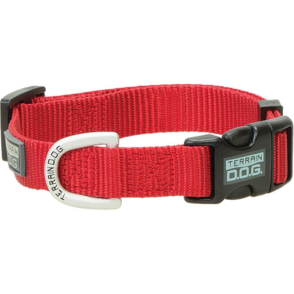 imageTerrain DOG Nylon Adjustable SnapNGo Dog Collar 34quot x 13quot19quotMediumRed