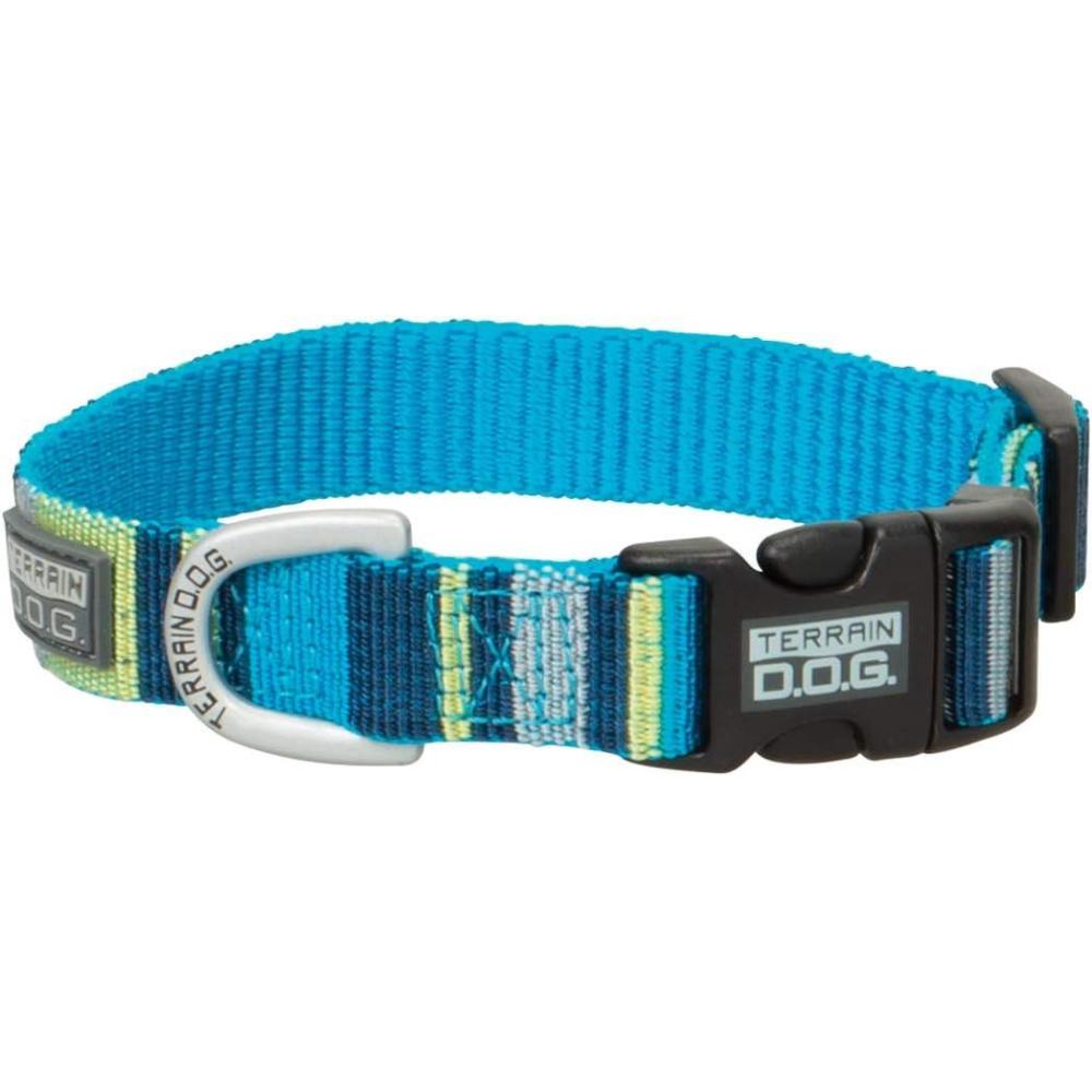 imageTerrain DOG Patterned SnapnGo CollarNavyLime Stripes