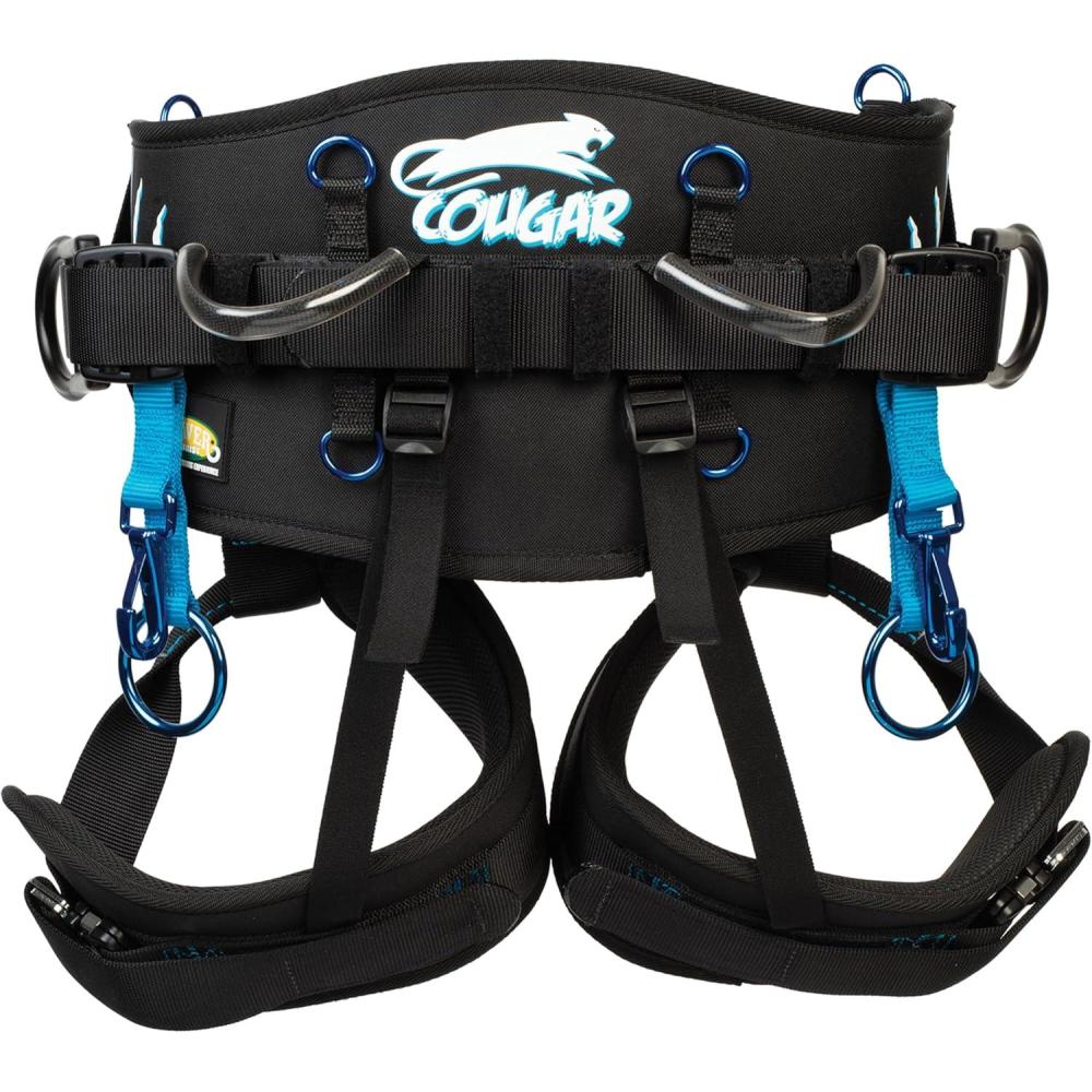 imageWeaver Arborist Cougar Tree Saddle Harness Memory Foam Arborist Saddle with Back and Leg Support Straps Professional Tree Climbing Gear