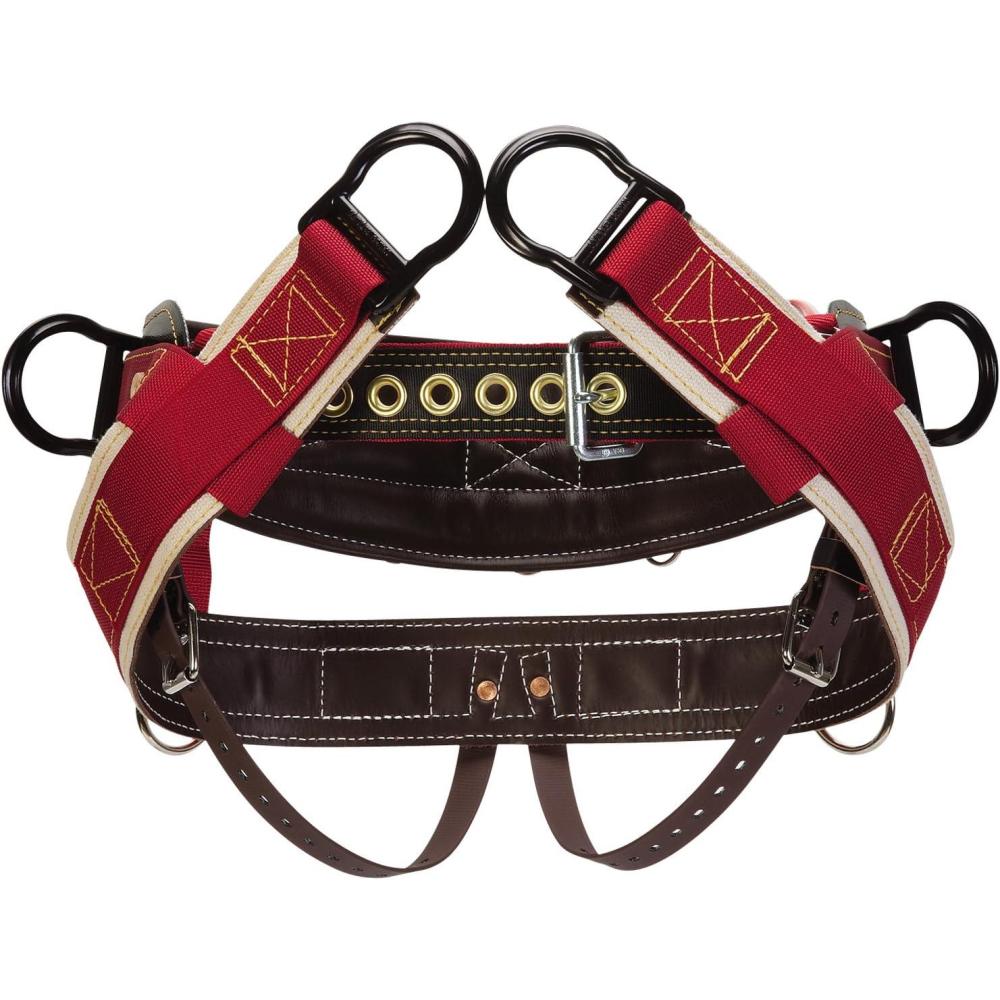 imageWeaver Leather WLC 315 Saddle with 1quot Heavy Duty Coated Webbing Leg StrapsBrownRed