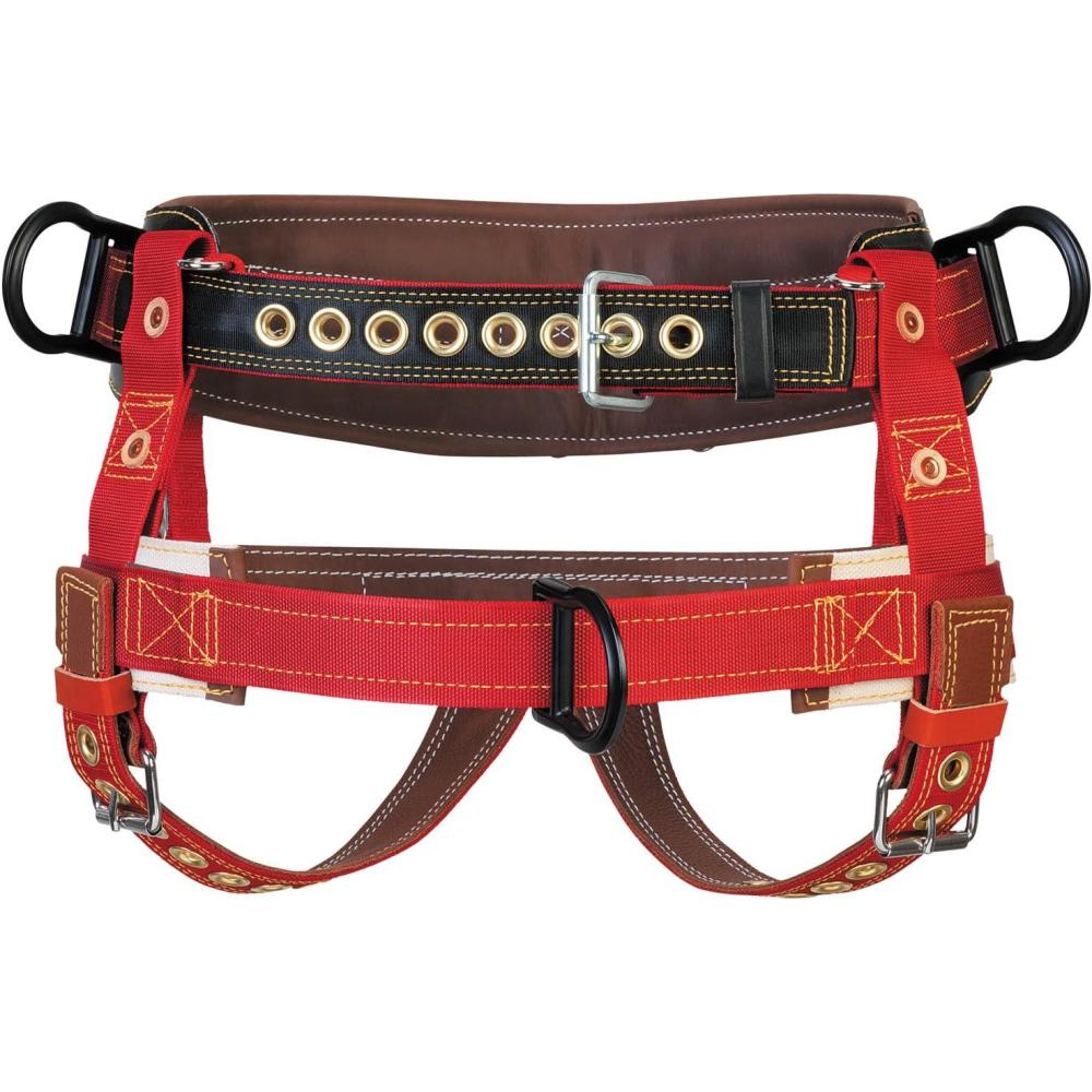 imageWeaver Leather WLC 330 Saddle One Floating Dee with 2quot Nylon Leg StrapsBrownRed