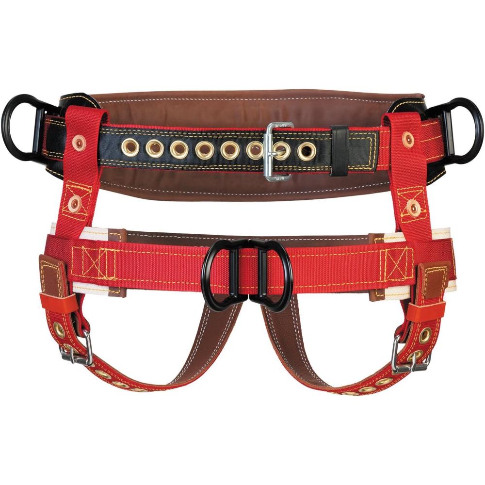 imageWeaver Leather WLC 360 Saddle Two Floating Dee with 2quot Nylon Leg StrapsBrownRed