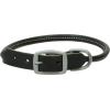 Terrain D.O.G. Harness Leather Rolled Dog Collar(Black)