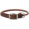 Terrain D.O.G. Harness Leather Rolled Dog Collar(Brown with Pink Stitching)