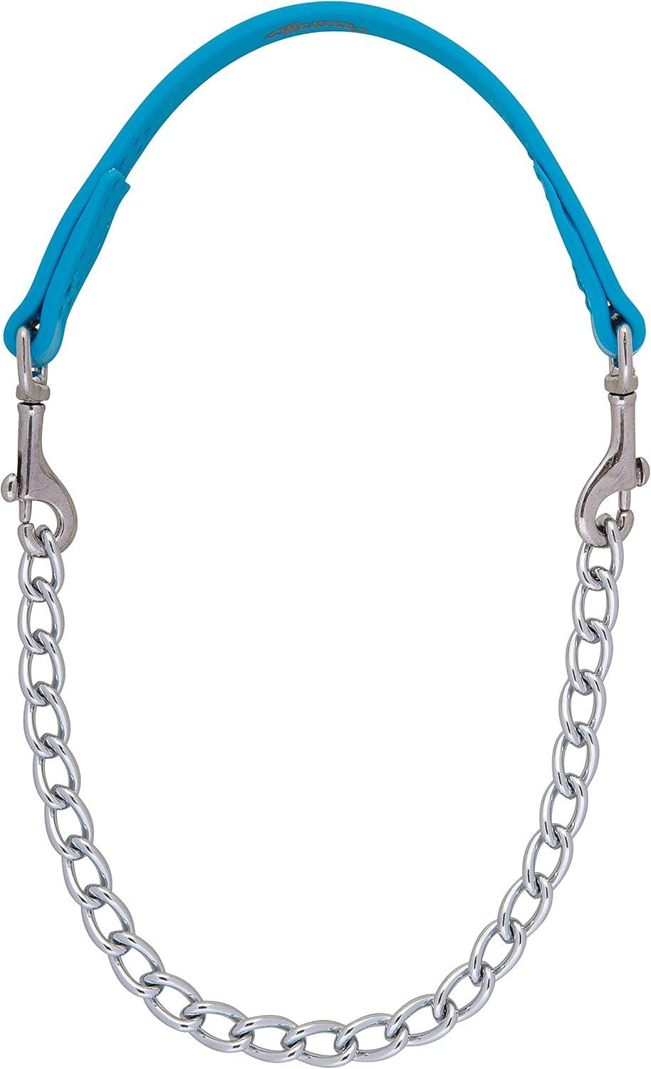 imageWeaver Leather Brahma Webb Goat Collar Nickel Plated ChainHurricane Blue